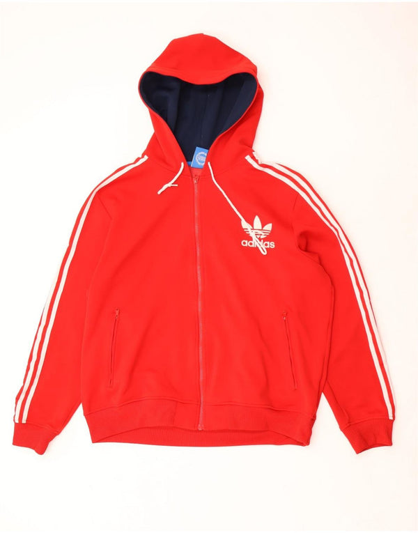 Adidas muški pulover s kapuljačom s patentnim zatvaračem XL, crveni poliester