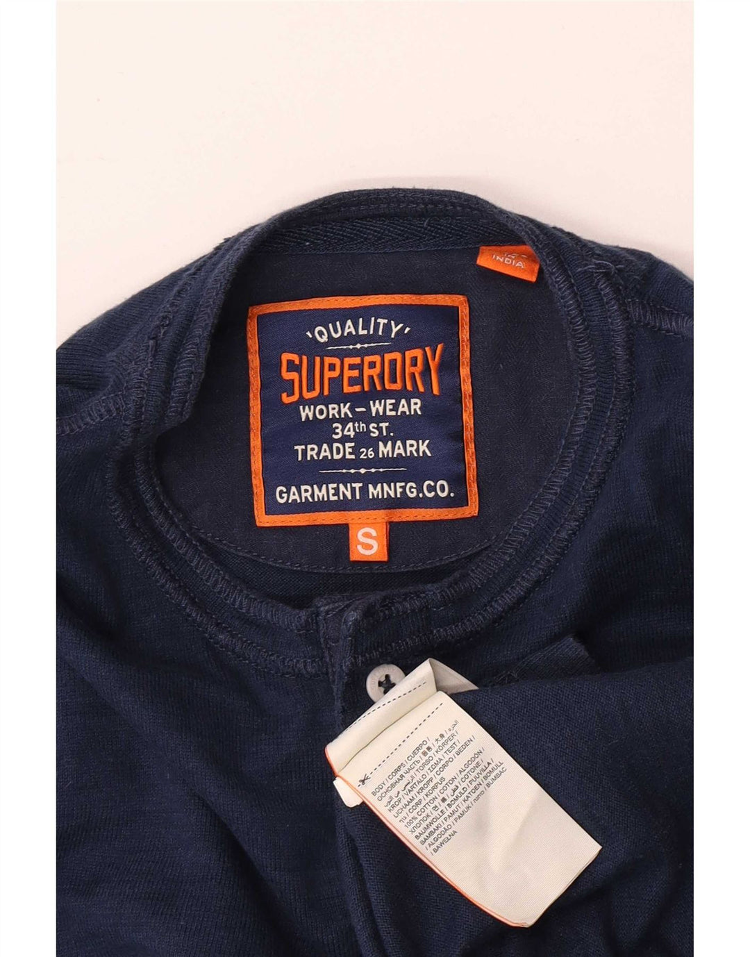 Superdry muška majica dugih rukava, mala tamnoplava pamuk