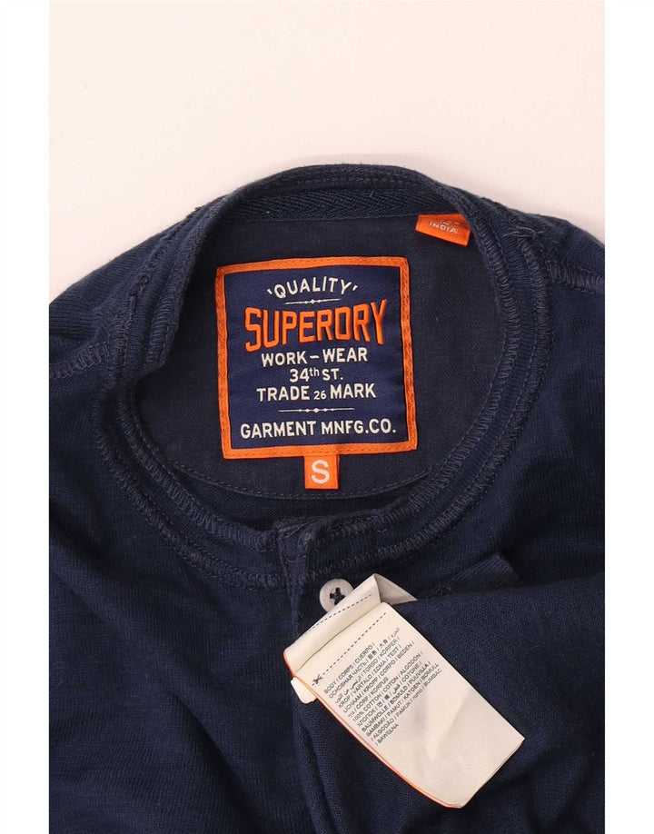 Superdry muška majica dugih rukava, mala tamnoplava pamuk