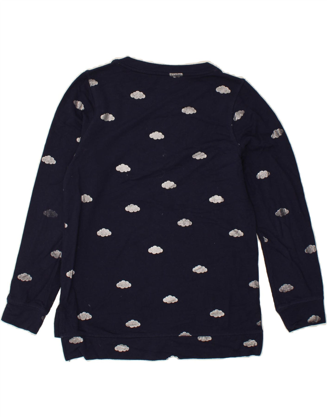 OASIS Womens Abstract Pattern Top Long Sleeve UK 6 XS Navy Blue Viscose Vintage Oasis and Second-Hand Oasis from Messina Hembry 
