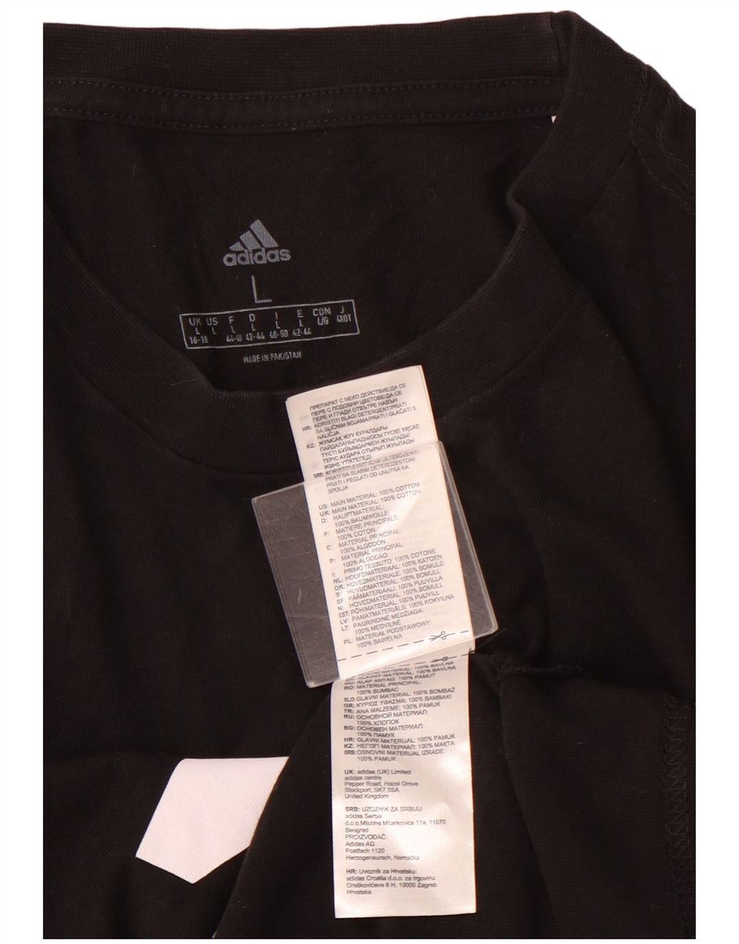 ADIDAS ženska majica kratkih rukava s grafičkim motivima UK 16/18 veliki crni pamuk