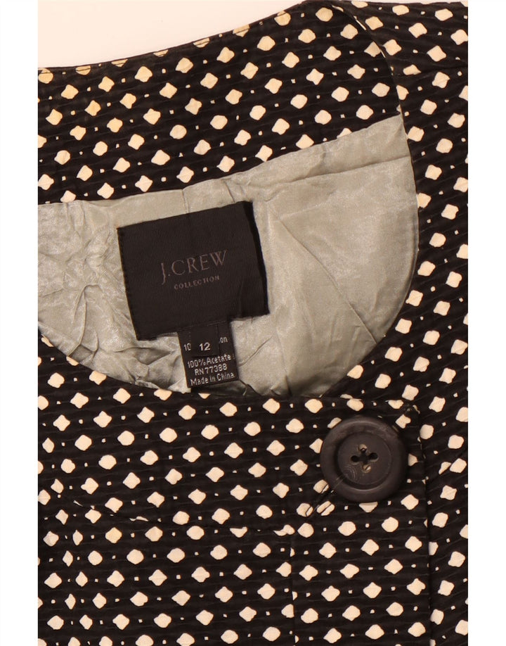J. CREW Ženska jakna s jednim gumbom US 12 Large Black Spotted