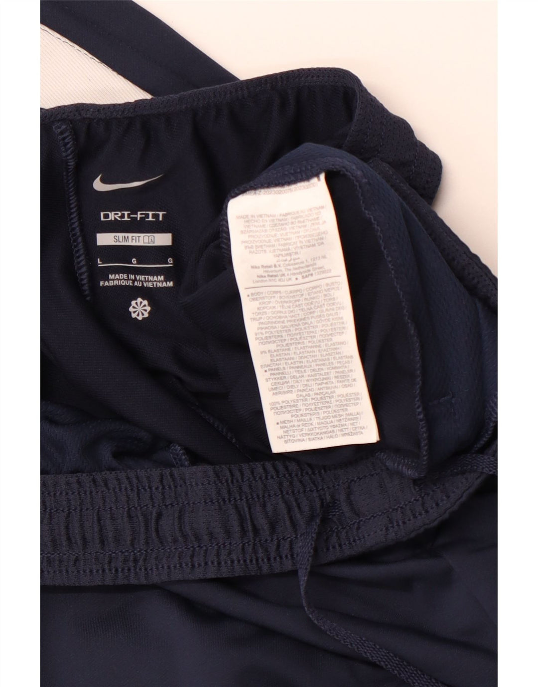 NIKE muške Dri Fit Slim Fit hlače za trenirku, velike tamnoplave poliesterske hlače