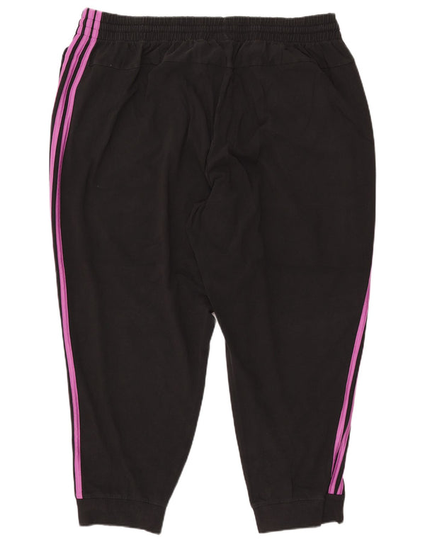 ADIDAS Womens Tracksuit Trousers Joggers UK 28/30 3XL Black Cotton