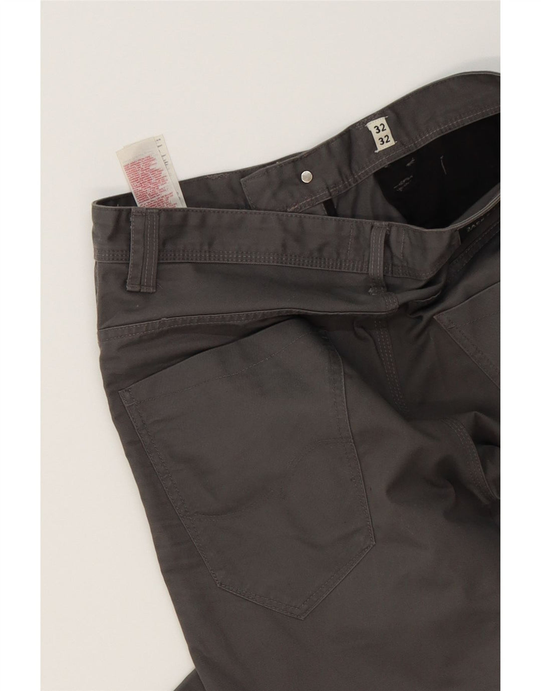 JACK & JONES Mens Straight Casual Trousers W32 L27 Grey Polyester Vintage Jack & Jones and Second-Hand Jack & Jones from Messina Hembry 