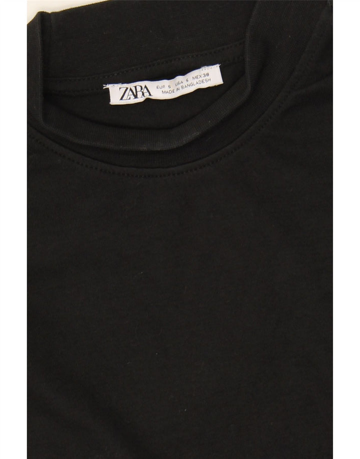 ZARA Mens Top Long Sleeve Small Black Cotton Vintage Zara and Second-Hand Zara from Messina Hembry 