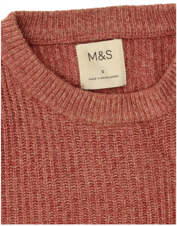 Marks & Spencer, muški džemper s okruglim izrezom, mali kestenjasti poliamid