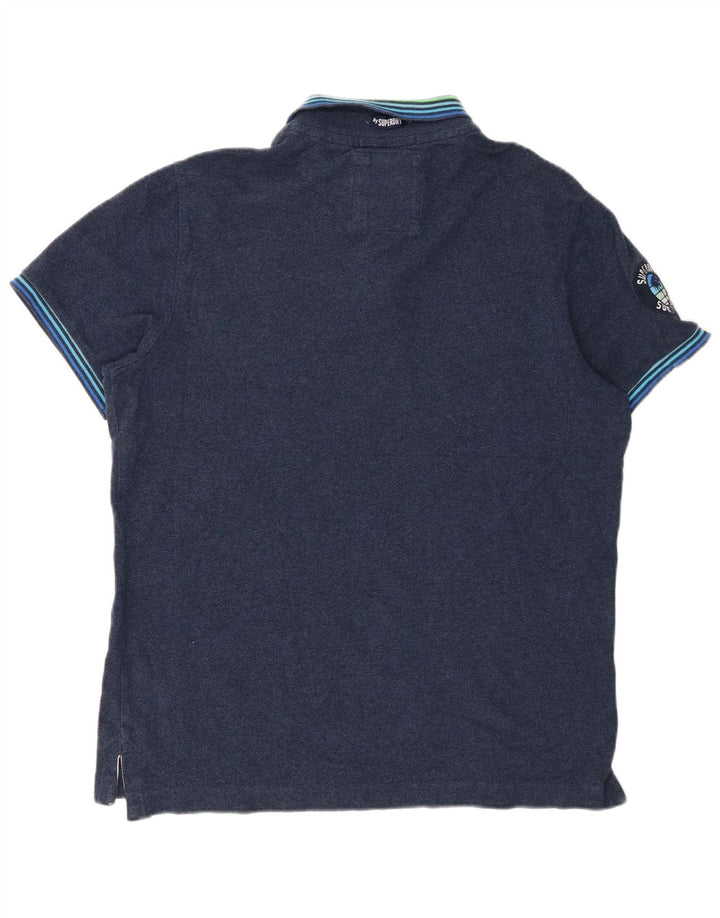 SUPERDRY muška grafička polo majica 2XL mornarsko plava