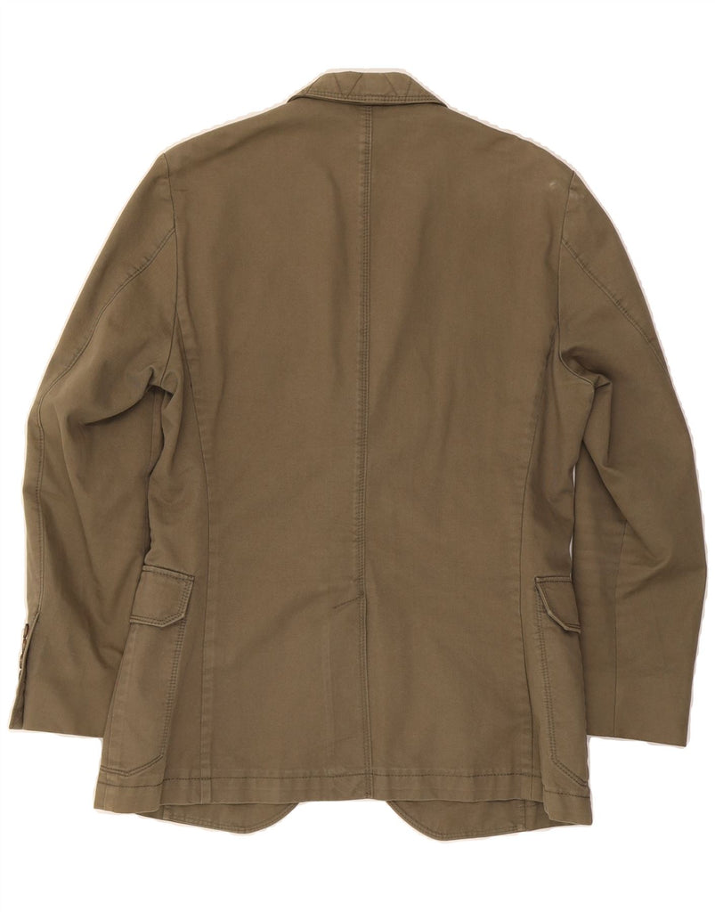 GUCCI Mens 2 Button Blazer Jacket IT 48 Medium Khaki Cotton Vintage Gucci and Second-Hand Gucci from Messina Hembry 