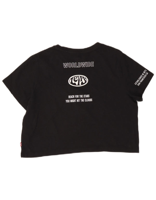 LEVI'S ženska majica kratkih rukava s grafičkim motivima UK 14 srednje crni pamuk