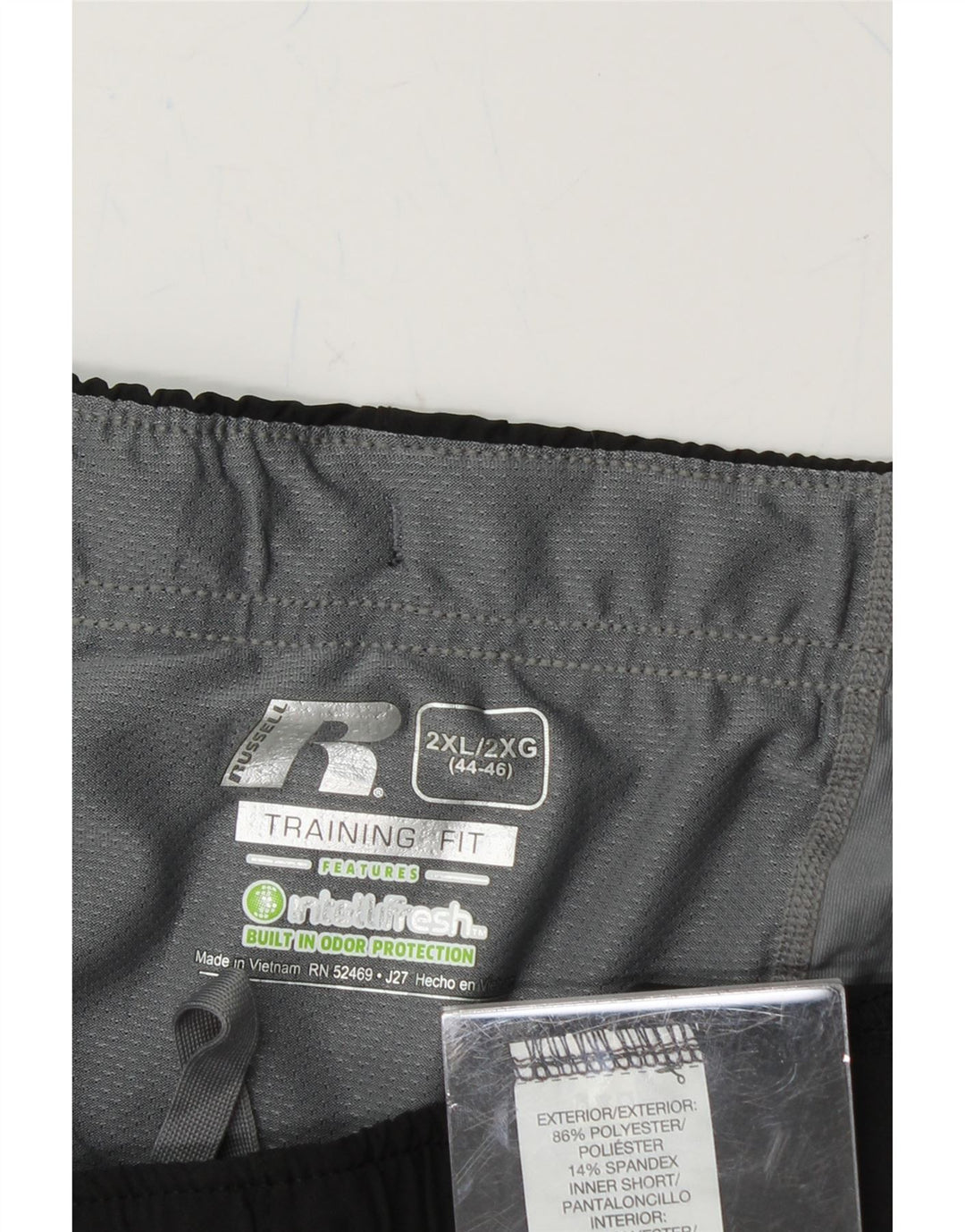 RUSSELL ATHLETIC Mens Sport Shorts 2XL Black Polyester Vintage Russell Athletic and Second-Hand Russell Athletic from Messina Hembry 