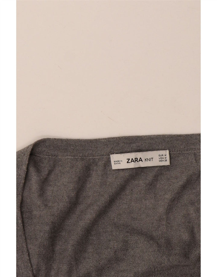 Zara ženski veliki džemper s V-izrezom UK 14 srednje siva