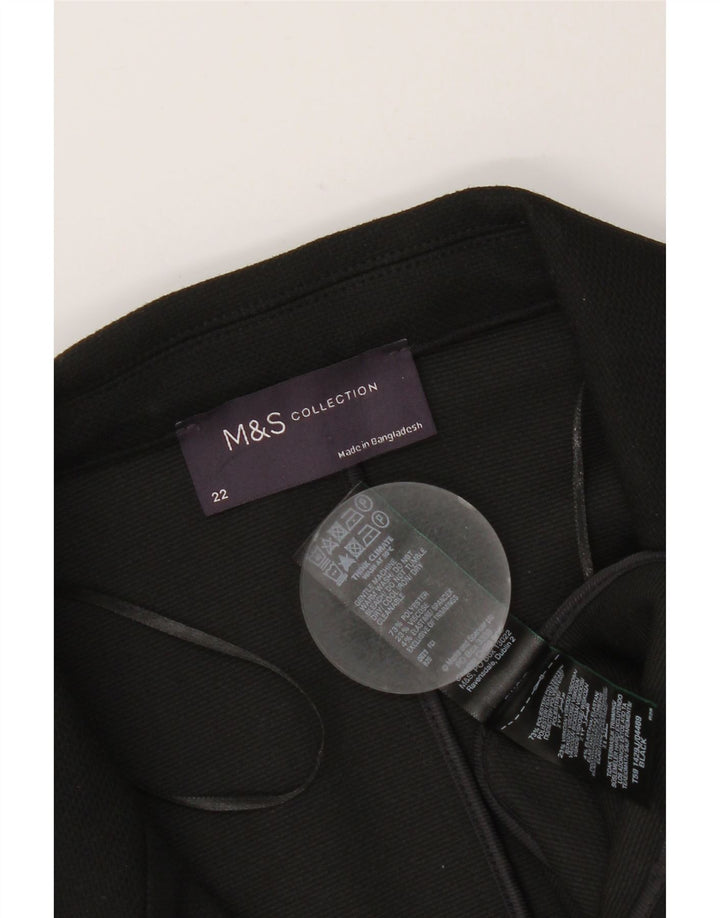 MARKS & SPENCER Ženska jakna sako s 1 gumbom UK 22 3XL crni poliester