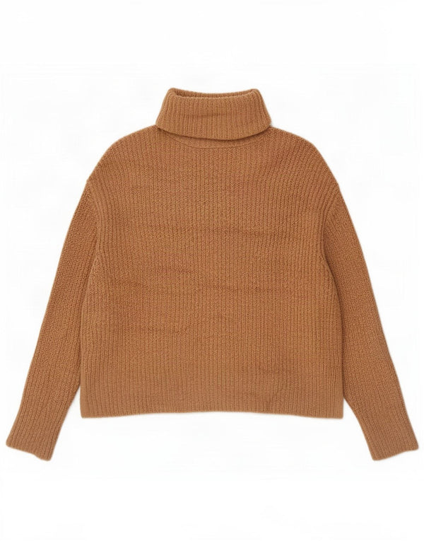 Zara ženski pulover s rol izrezom UK 10 Small Beige Acrylic