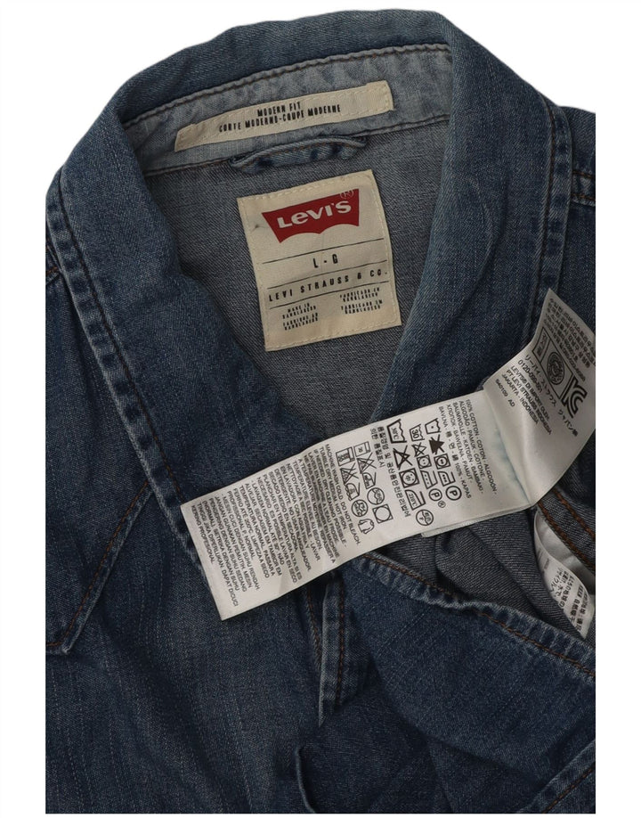 Levi's muška moderna traper košulja, veliki plavi pamuk