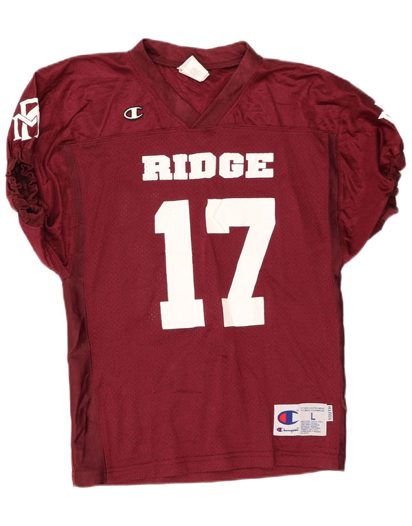 Champion Ženska majica kratkih rukava Ridge 17 Graphic T-Shirt Top UK 14 Large Burgundy Najlon