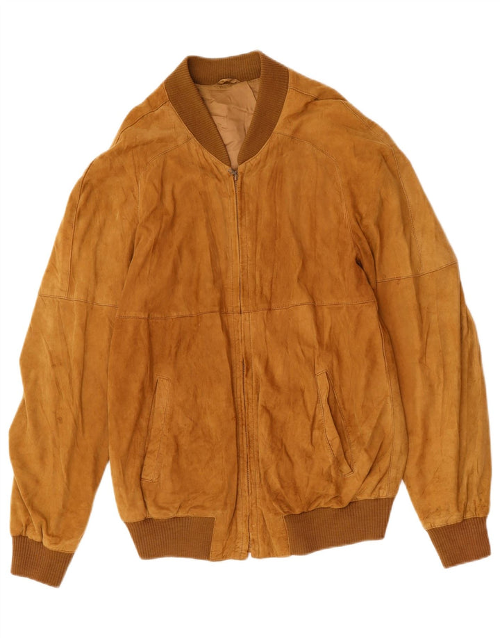 VINTAGE Mens Bomber Jacket IT 54 2XL Brown Vintage Vintage and Second-Hand Vintage from Messina Hembry 