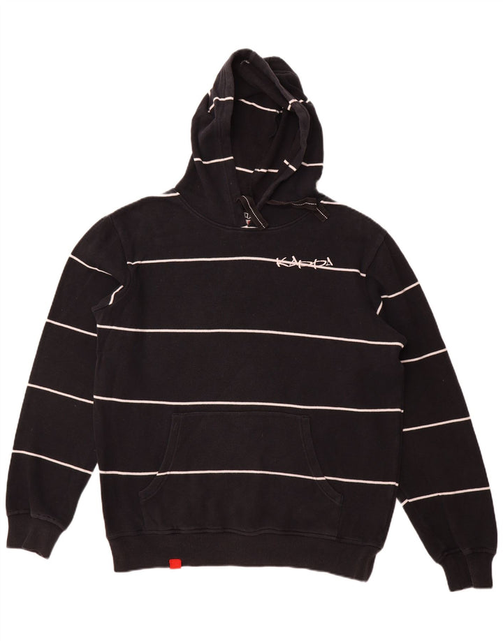 KAPPA muški džemper s kapuljačom, veliki tamnoplavi pamuk na pruge