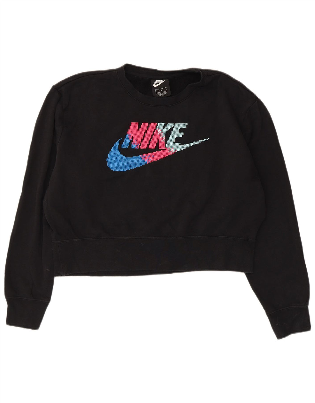NIKE Ženska prevelika skraćena majica s motivima UK 14 srednje crna