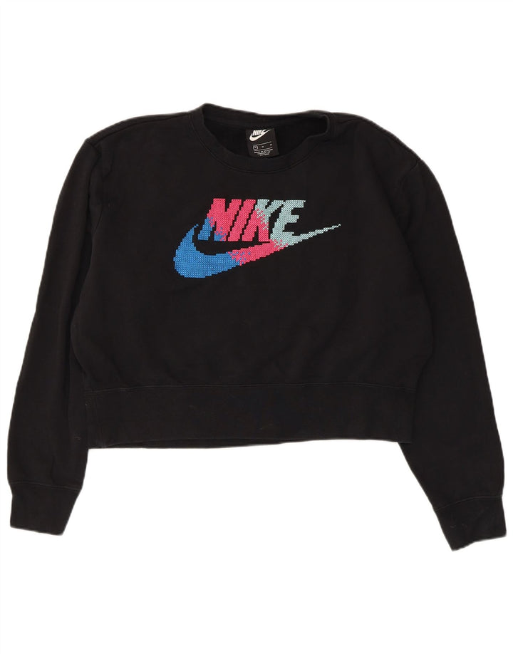 NIKE Ženska prevelika skraćena majica s motivima UK 14 srednje crna