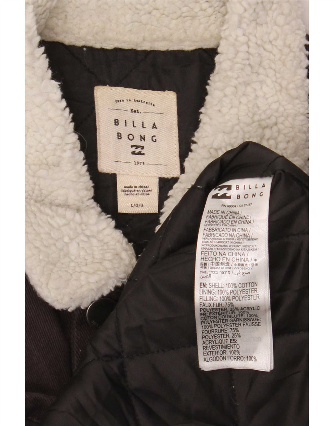 Billabong muška traper jakna Regular Fit UK 40 Large Grey Cotton