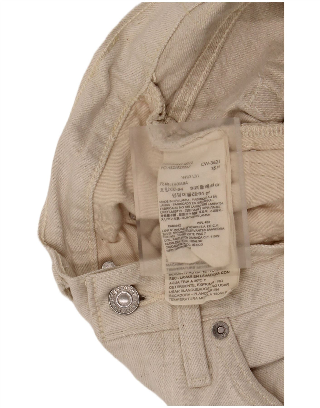 Levi's ženske široke traperice visokog struka W27 L31 bež pamuk