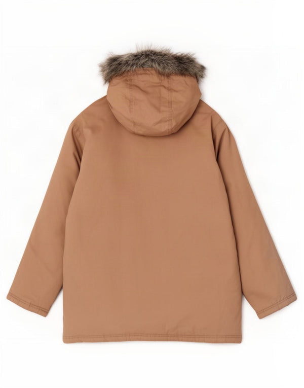 Reebok ženska jakna s kapuljačom i podstavljenom parkom UK 16 Large Beige Cotton