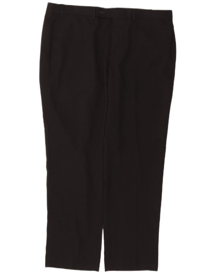 RALPH LAUREN Muške hlače ravnog odijela W38 L30 crni poliester
