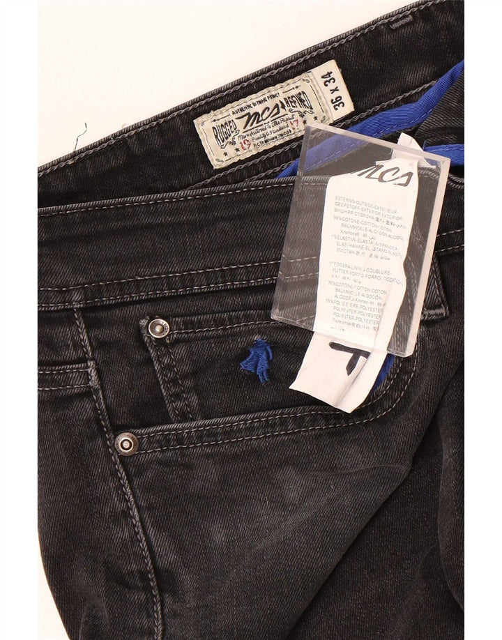 Marlboro Classics Mens Regular Tapered Jeans W36 L34 Crni pamuk