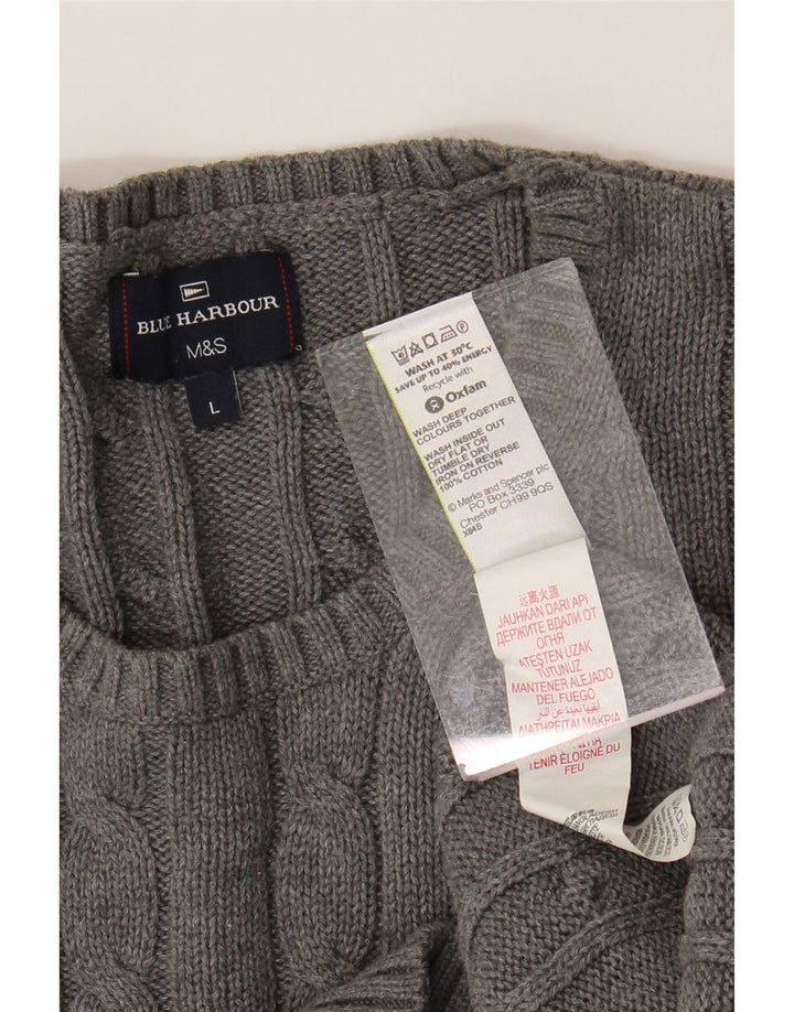Marks & Spencer muški plavi Harbor džemper s okruglim izrezom veliki sivi