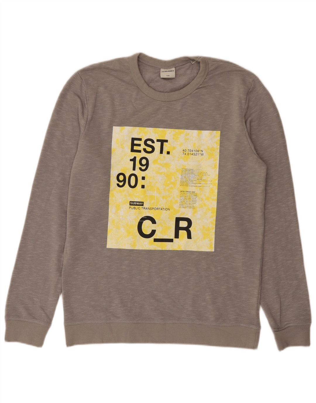 Jack & Jones muški džemper s grafičkim motivima, srednje sivi s pjegama