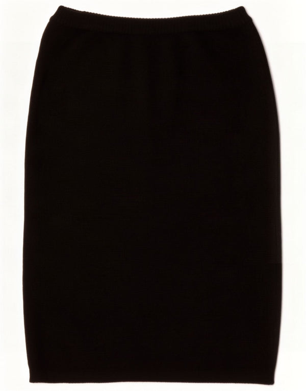 Vintage Womens Knit Pencil Skirt Small W26 Black