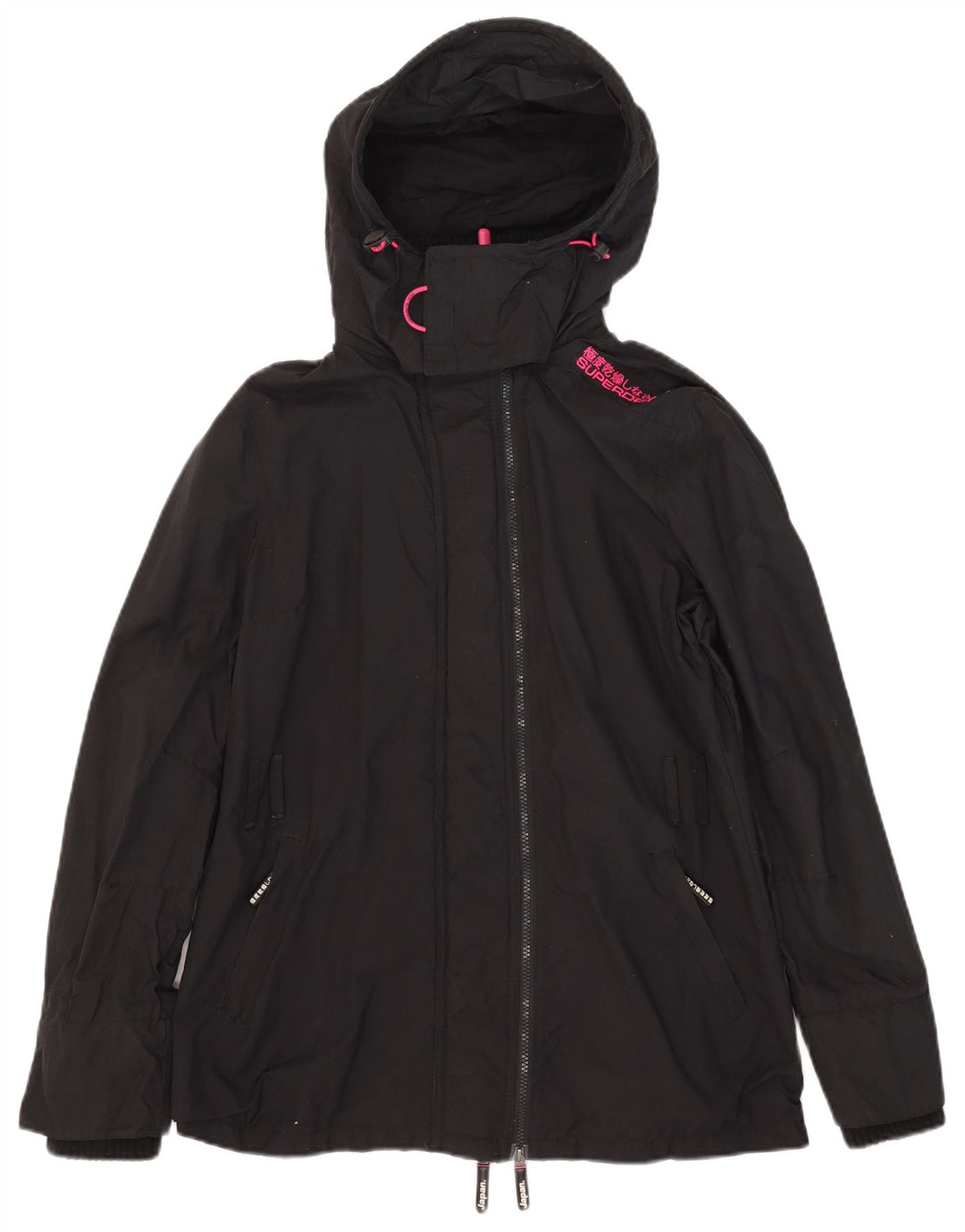 Superdry ženska Windmac vjetrovka s kapuljačom UK 16 velika crna najlonska jakna