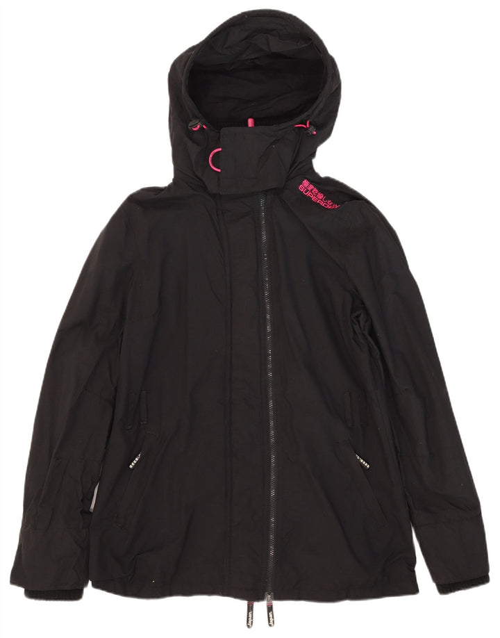 Superdry ženska Windmac vjetrovka s kapuljačom UK 16 velika crna najlonska jakna