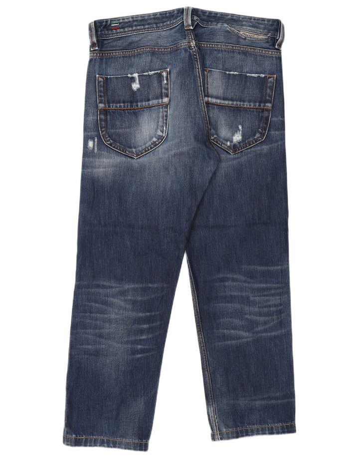 DIESEL Muške traperice Heeven Distressed Straight W32 L27 Plavi pamuk