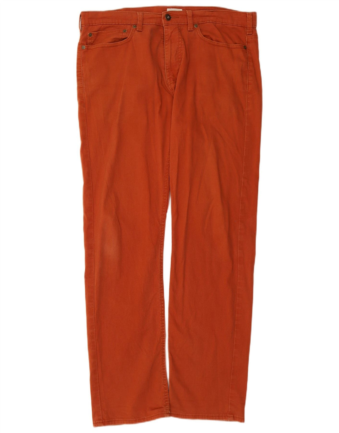 DOCKERS Muške ravne ležerne hlače W32 L32 Kestenjasti pamuk