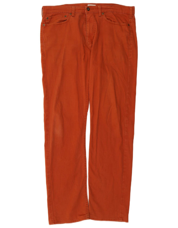 DOCKERS Muške ravne ležerne hlače W32 L32 Kestenjasti pamuk