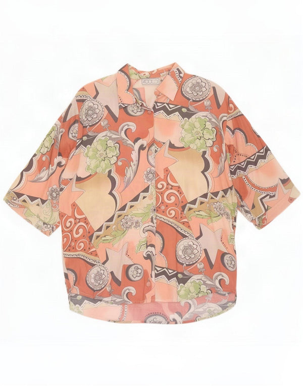 ACCORDO Womens Short Sleeve Shirt Blouse UK 16 Large Multicoloured
