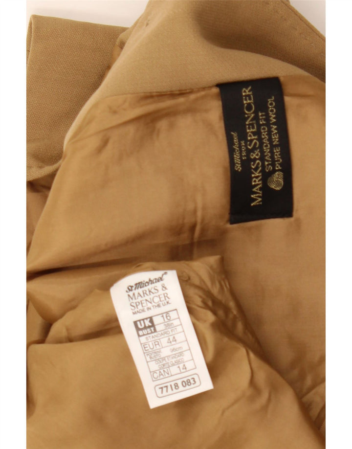 MARKS & SPENCER Ženska jakna s 5 gumba UK 16 Velika bež vunena