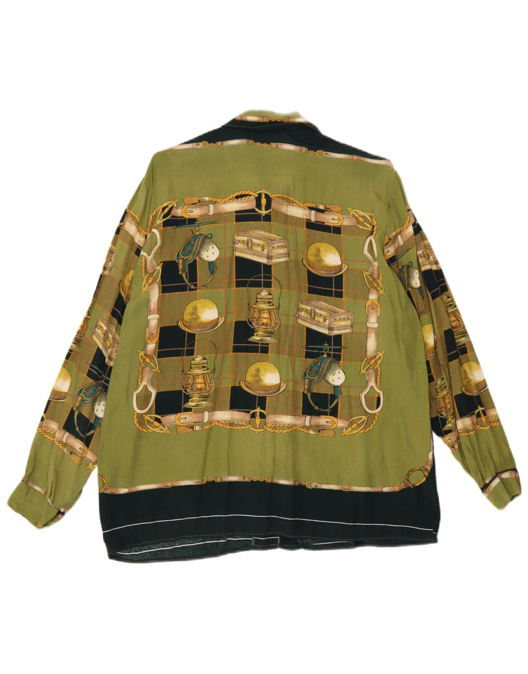 Vintage ženska košulja s apstraktnim uzorkom UK 18 XL zelena
