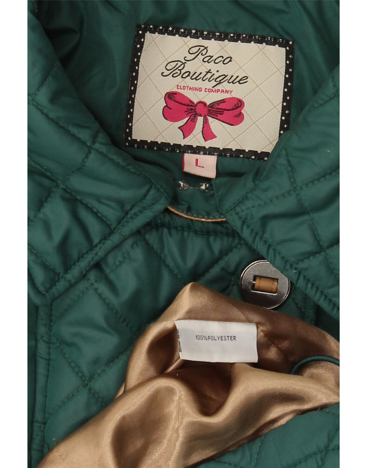 Paco Boutique ženska prošivena vjetrovka UK 16 veliki zeleni poliester