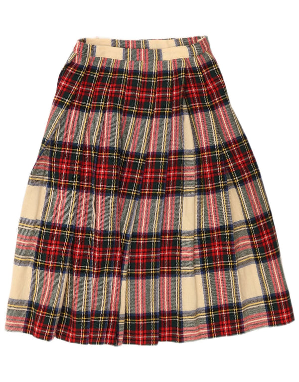 VINTAGE ženska suknja na omot W24 XS Raznobojna karirana vuna