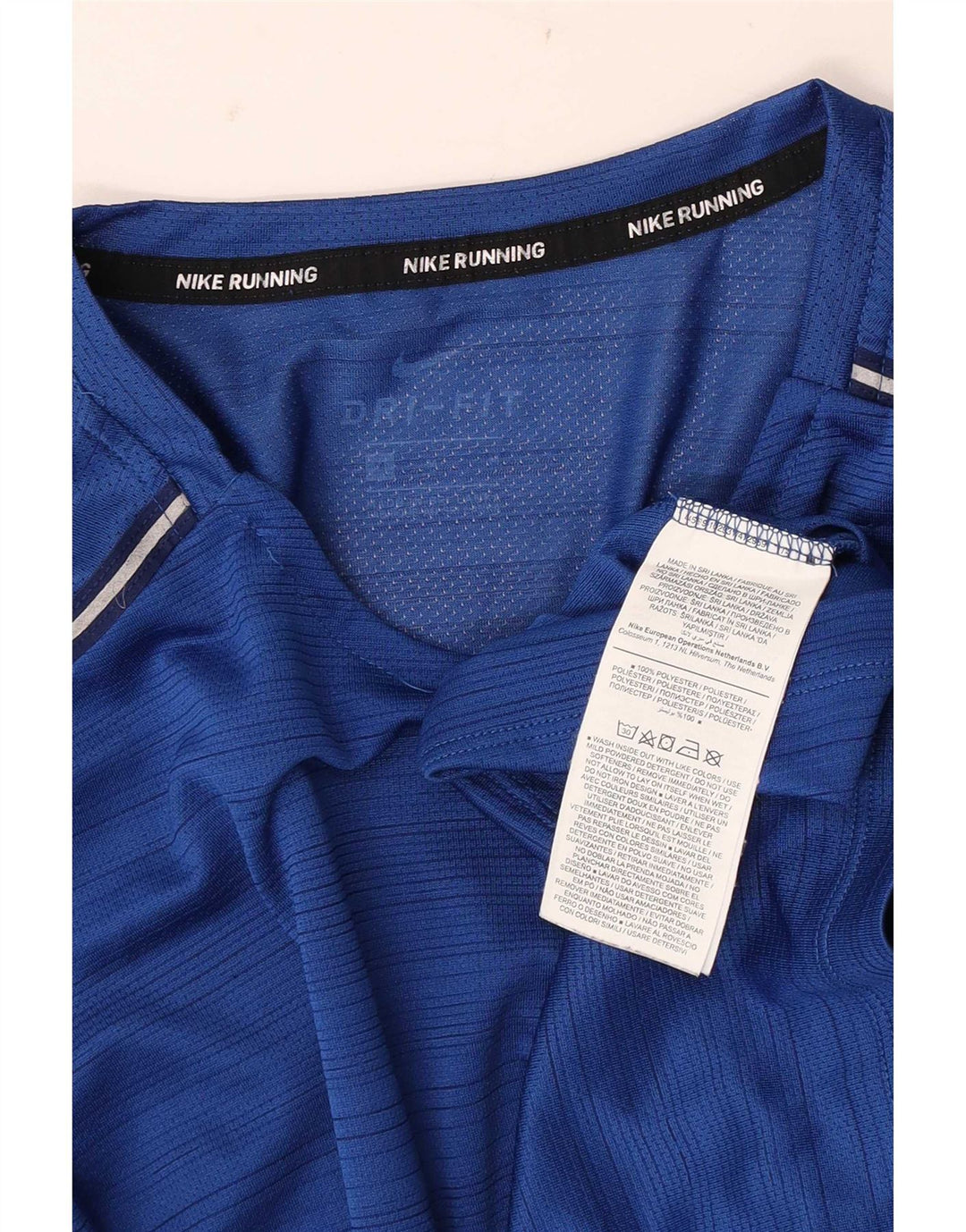 Nike Dri Fit T-Shirt Top srednje plave pruge od poliestera