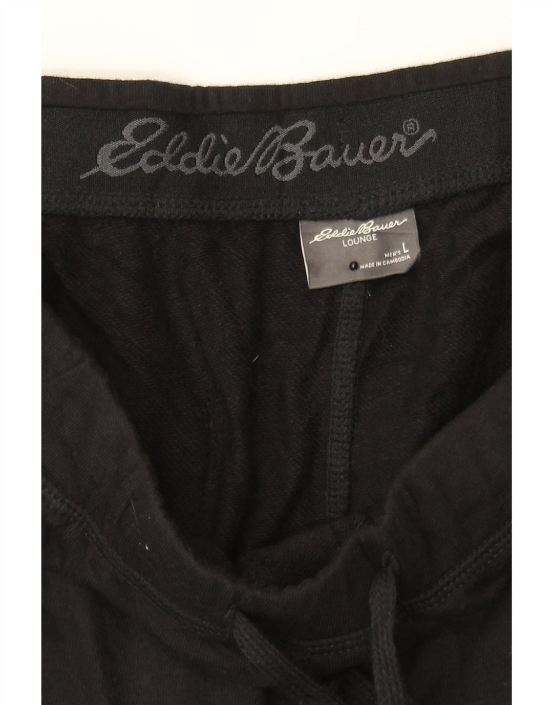 EDDIE BAUER Mens Tracksuit Trousers Joggers Large Black Cotton Vintage Eddie Bauer and Second-Hand Eddie Bauer from Messina Hembry 