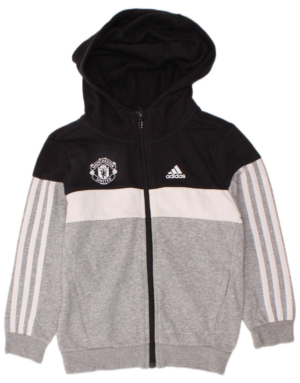 Adidas Boys Manchester United pulover s kapuljačom s patentnim zatvaračem 6-7 godina u sivoj boji