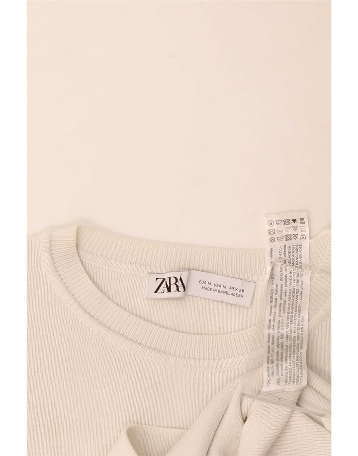 Zara ženska majica kratkih rukava UK 12 srednje bijele viskoze