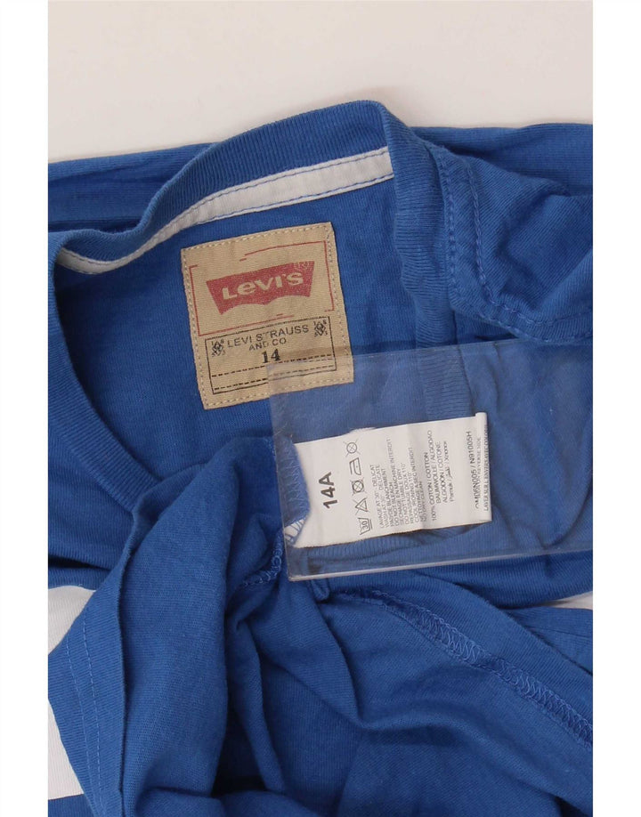 Plava pamučna majica dugih rukava Levi's Boys s grafičkim motivima 13-14 godina