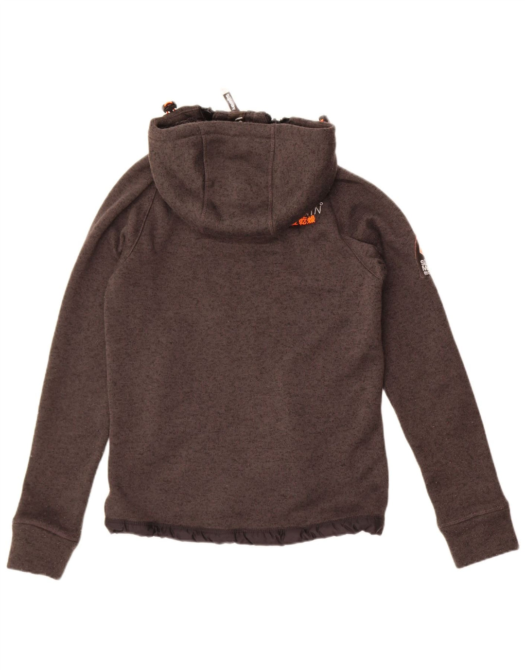 Superdry muška pletena bomber jakna s kapuljačom UK 36 mali sivi flekasti poliester