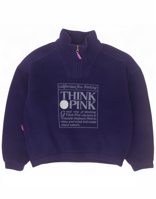 Think Pink ženski flis džemper s izrezom s patentnim zatvaračem UK 20 2XL tamnoplava