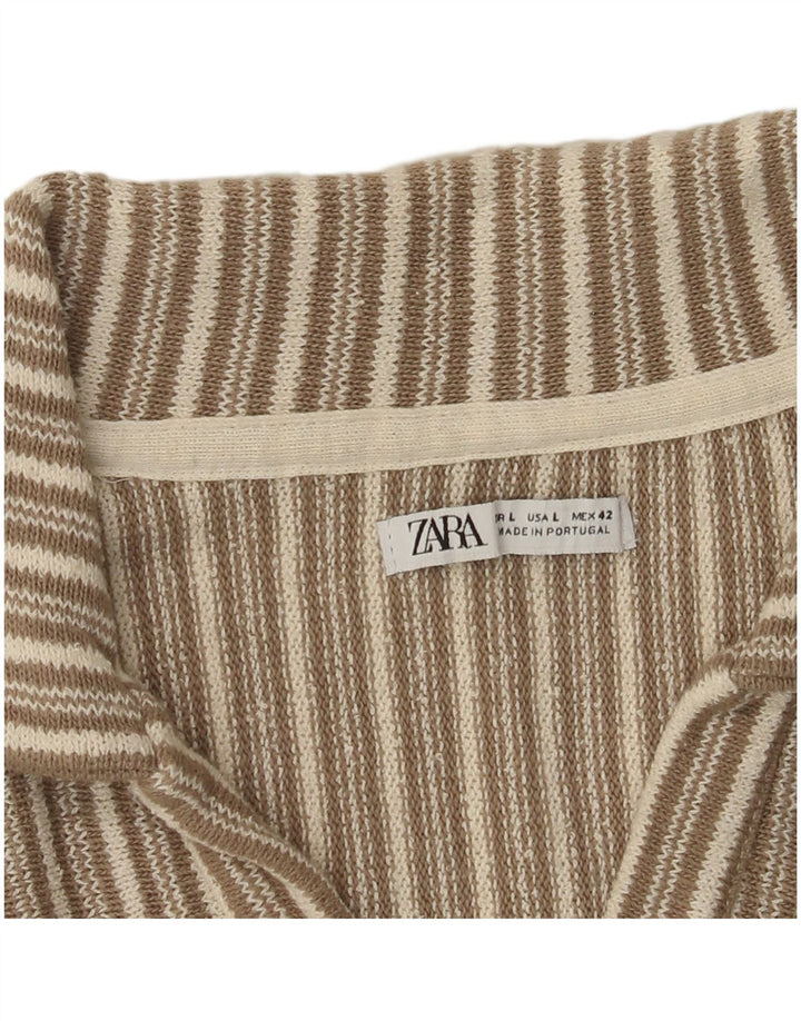 Zara muška polo majica velika bež na pruge